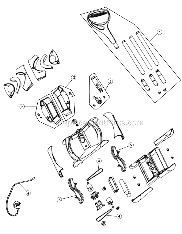 Page A Diagram and Parts List for M084400  Dirt Devil Upright Vacuum